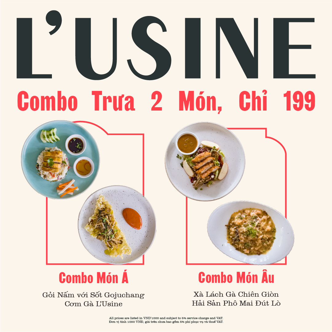 L'USINE INTRODUCING LUNCH COMBO