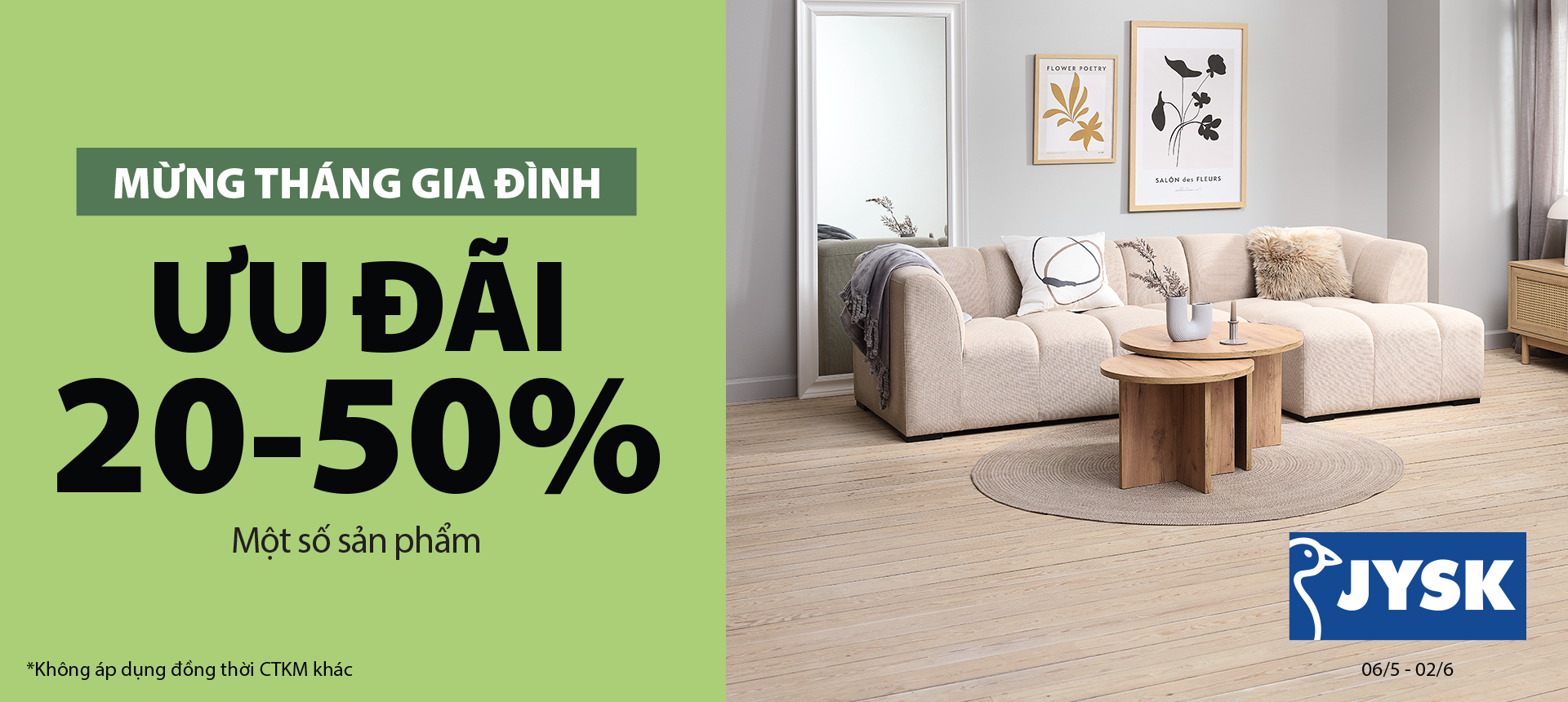 HAPPY FAMILY’S MONTH - JYSK DISCOUNT 20% - 50%