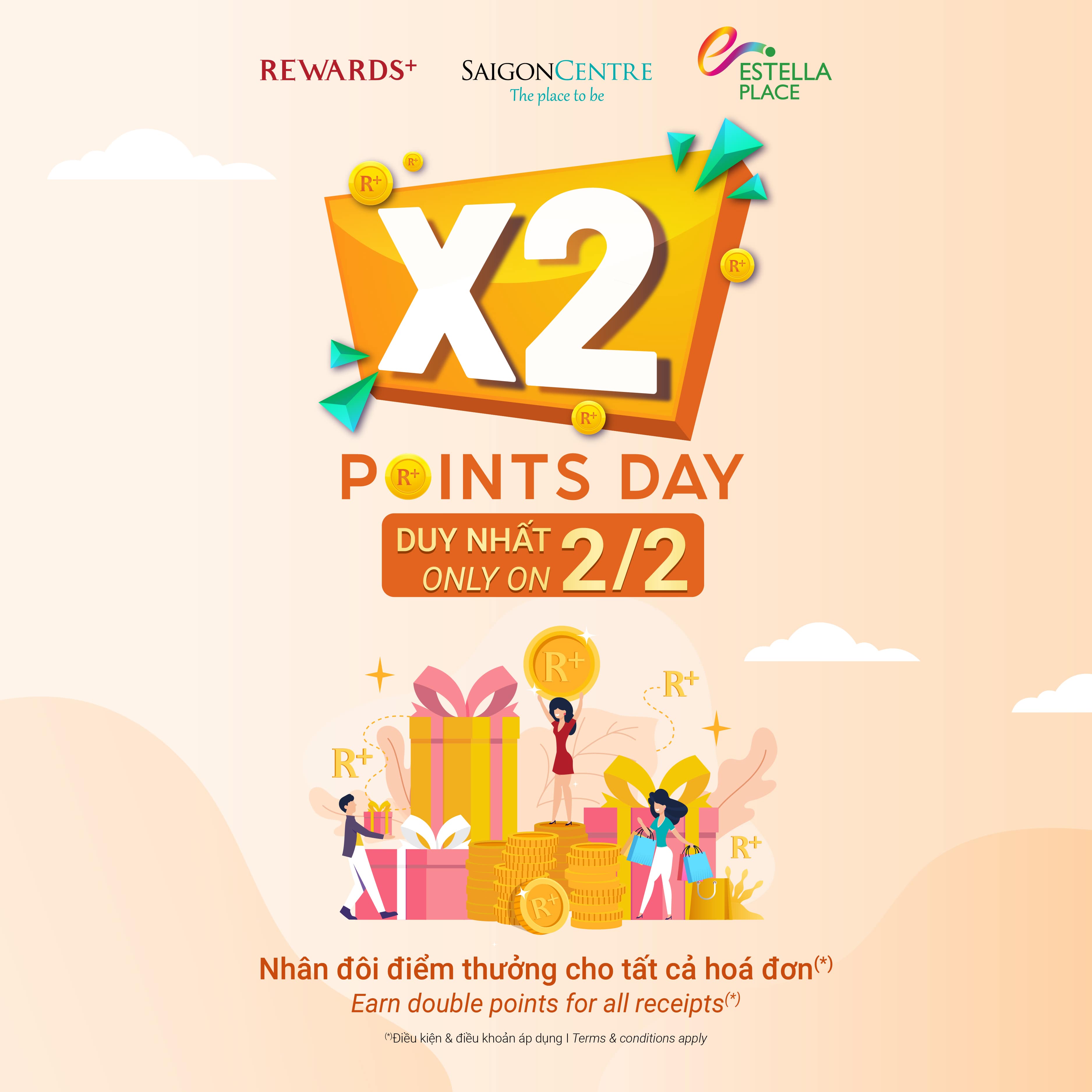 EARN DOUBLE POINTS FOR ALL RECEIPTS ON 02/02